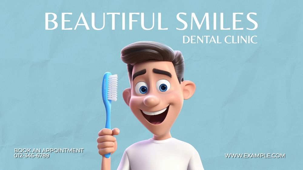 Dental clinic blog banner template, editable text