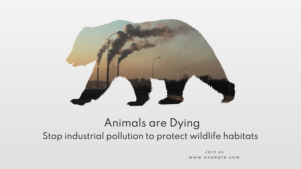 Animals are dying blog banner template, editable text