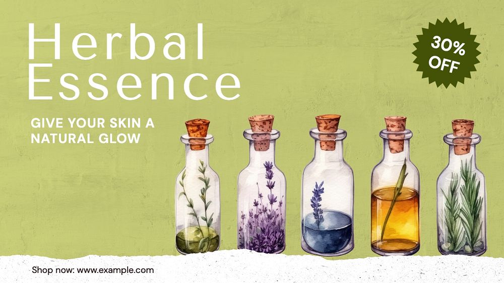 Herbal essence blog banner template, editable text