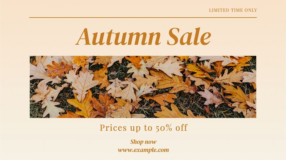 Autumn sale blog banner template, editable text