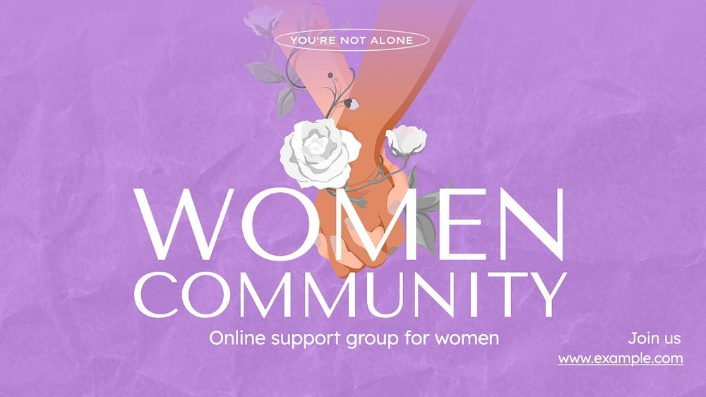 Women community blog banner template, editable text