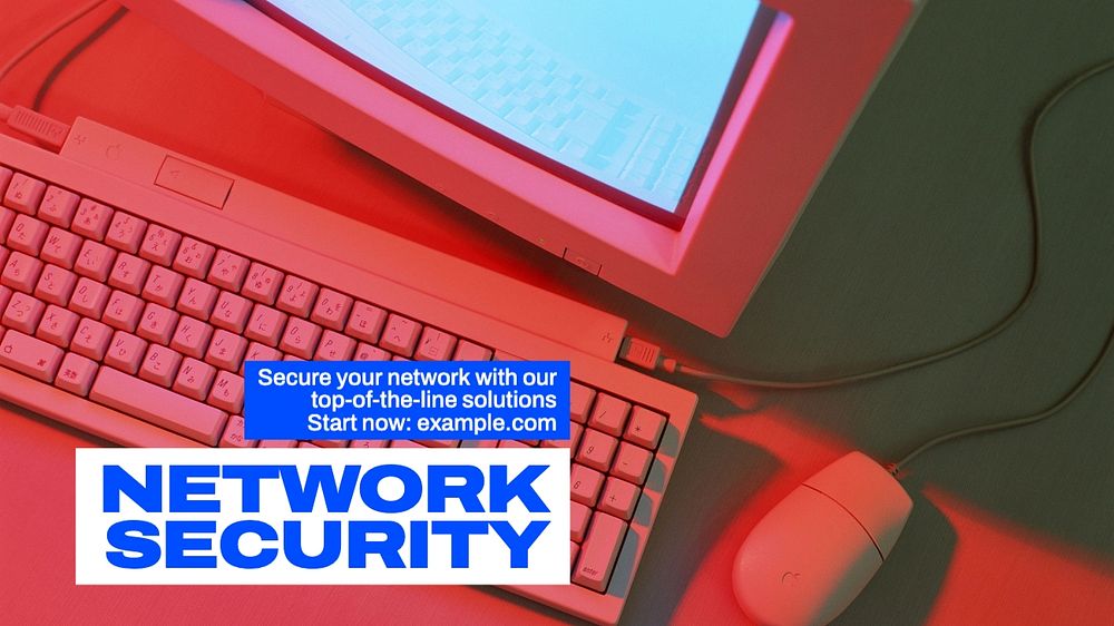 Network security blog banner template, editable text