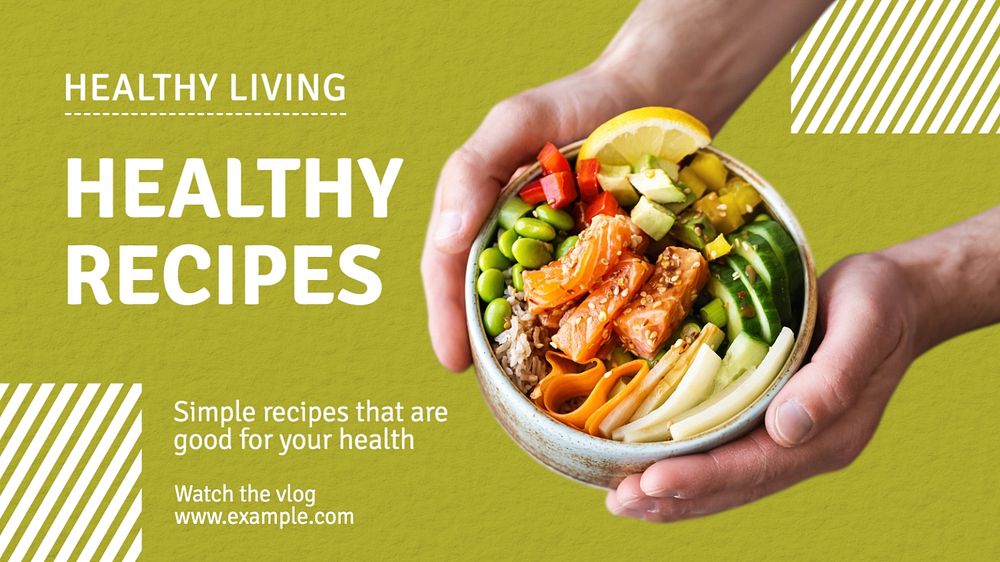 Healthy living blog banner template, editable text