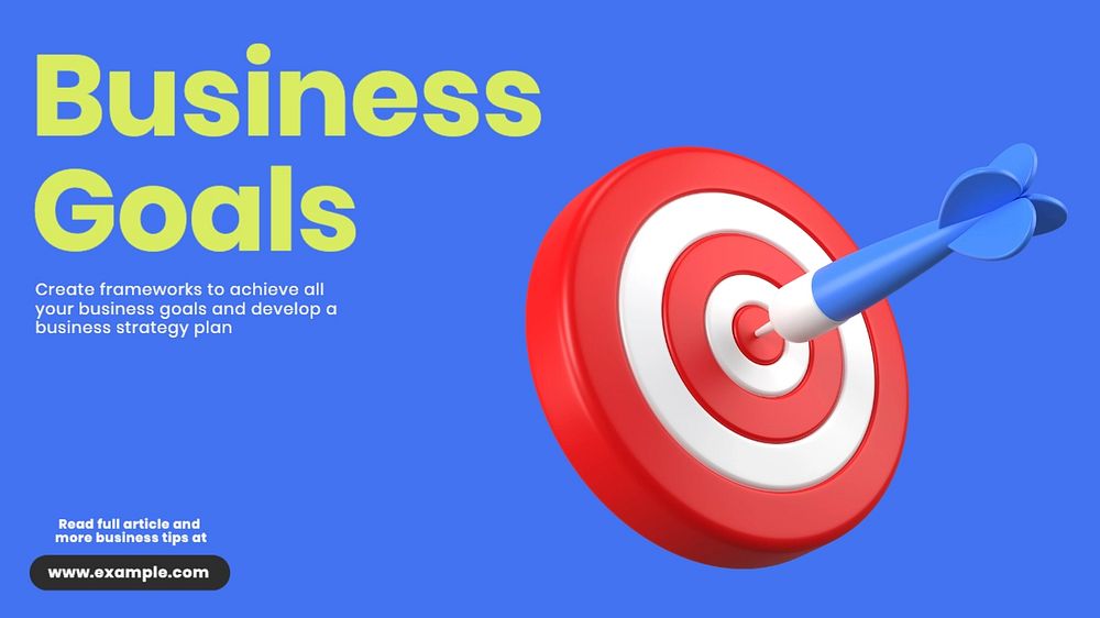 Business goals blog banner template, editable text