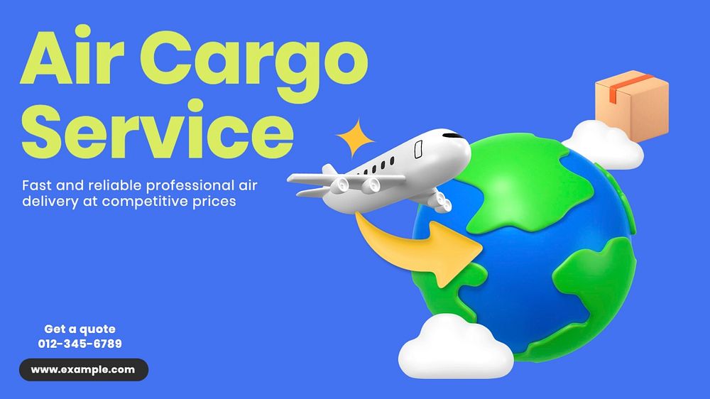 Air cargo service blog banner template, editable text