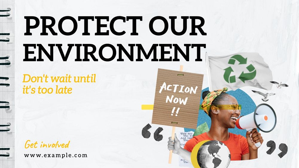 Protect our environment blog banner template, editable text