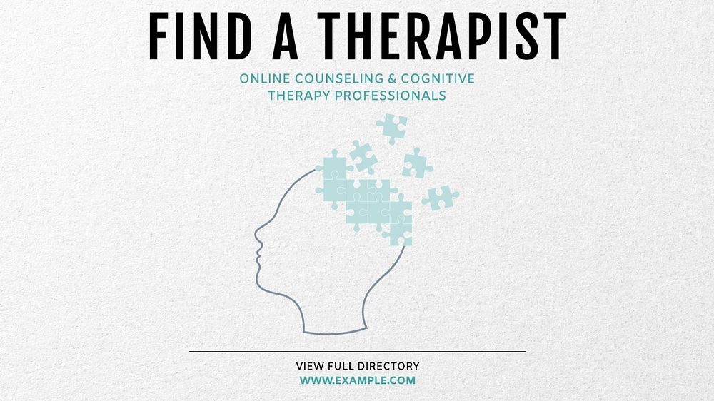 Find a therapist blog banner template, editable text