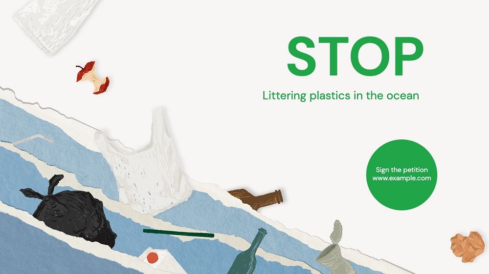Save ocean blog banner template, editable text