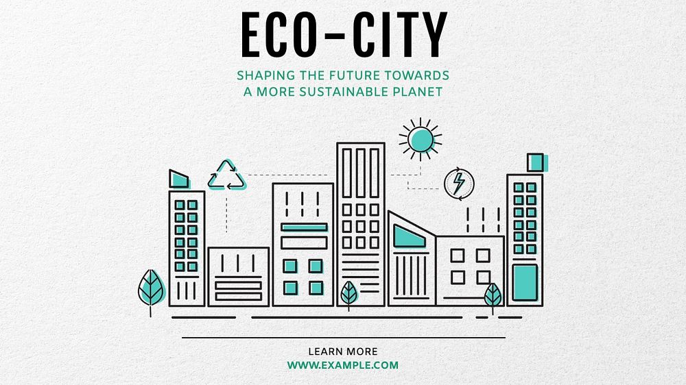 Eco-city blog banner template, editable text