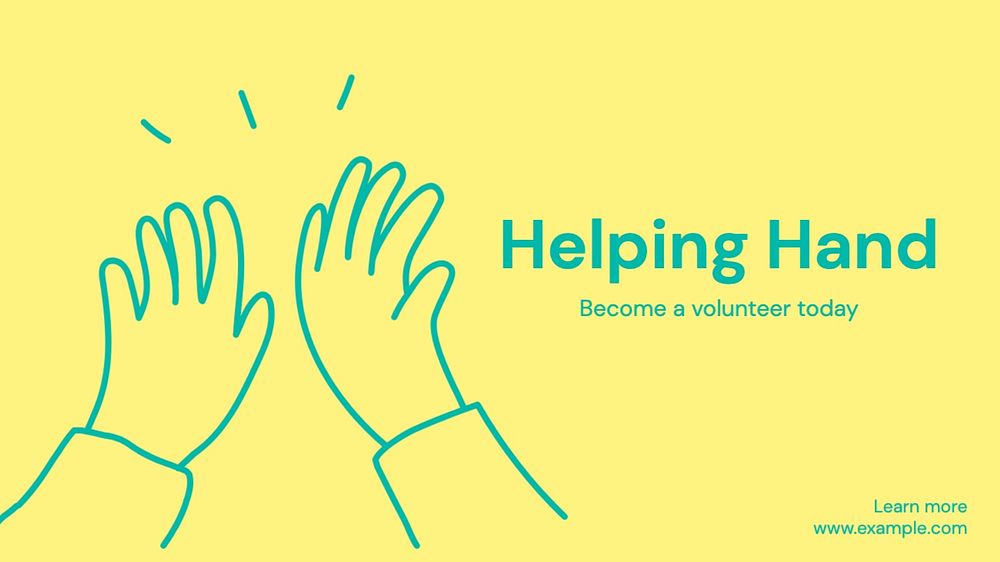 Helping hand blog banner template, editable text