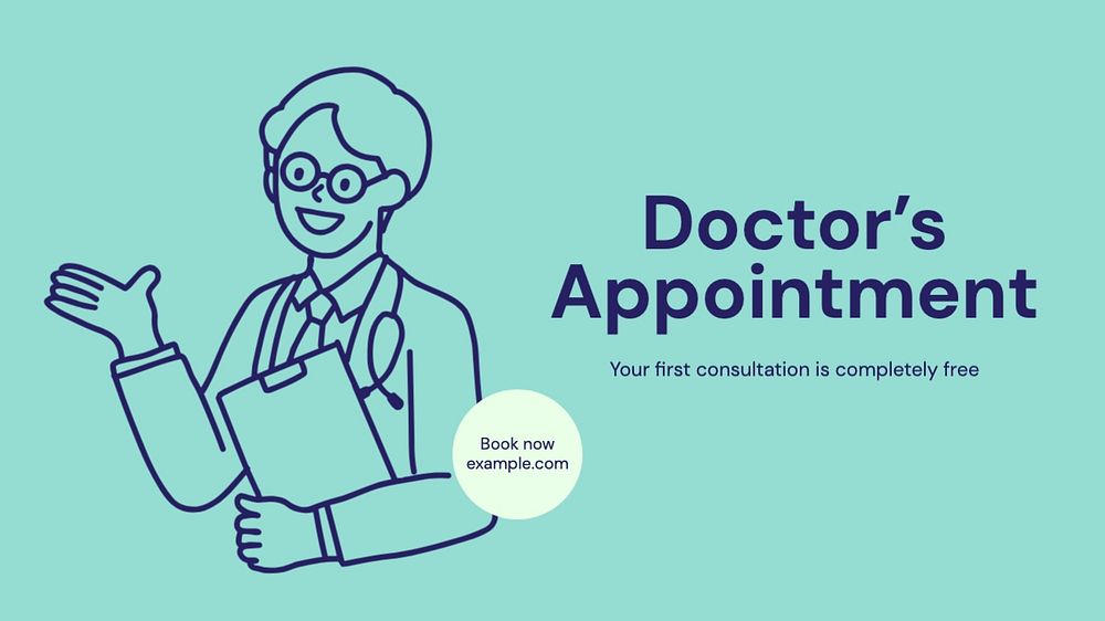 Doctor's appointment blog banner template, editable text