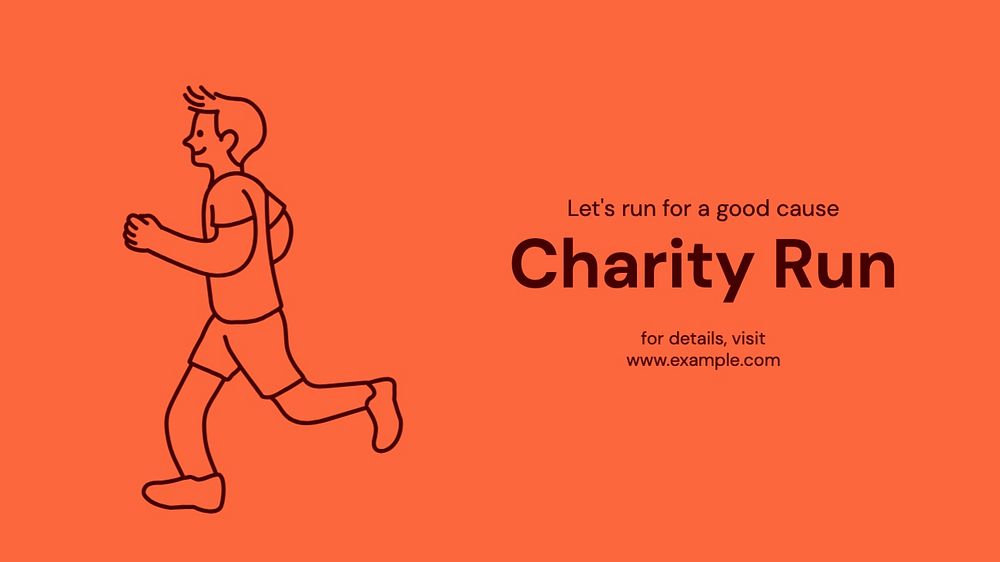 Charity run blog banner template, editable text