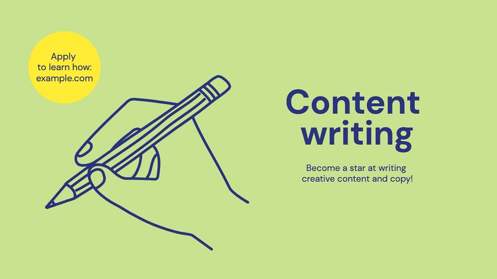 Content writing blog banner template, editable text