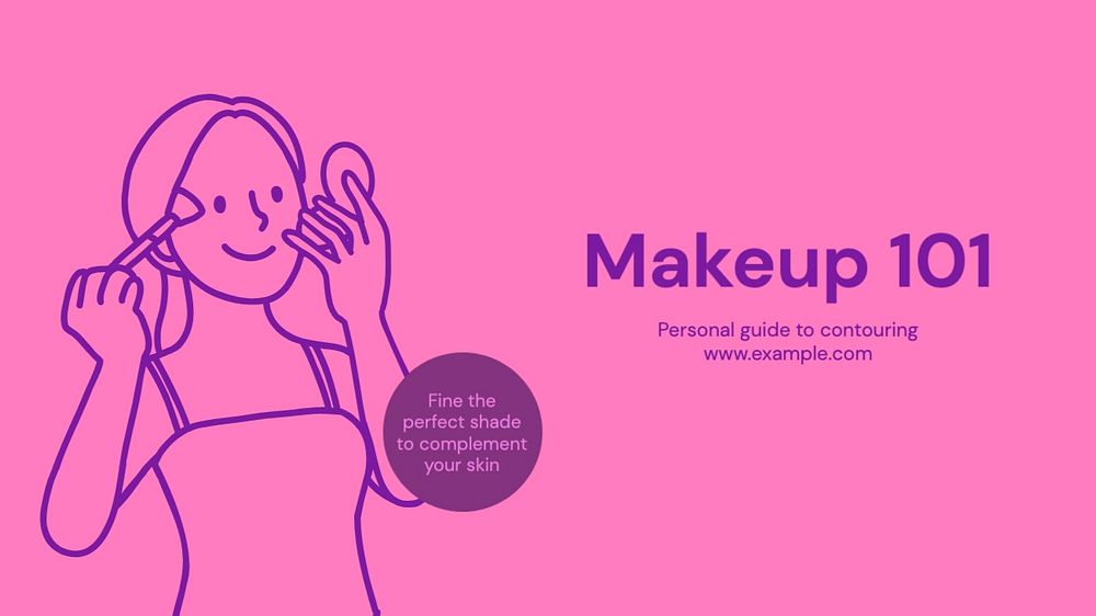 Makeup tutorial blog banner template, editable text