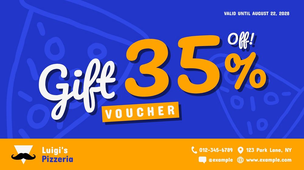 Gift voucher template, editable design