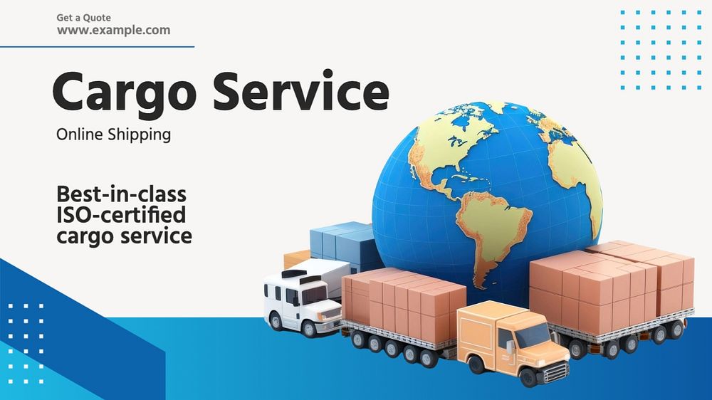 Cargo service blog banner template, editable text