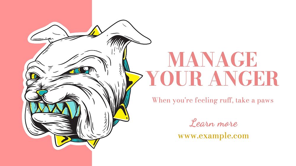 Anger management blog banner template, editable text