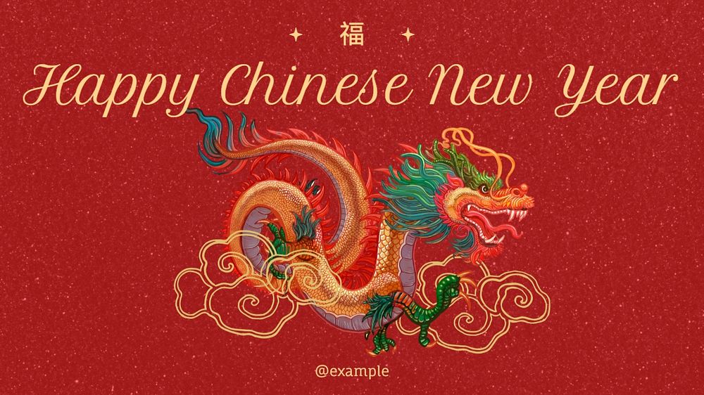 Chinese New Year blog banner template, editable text