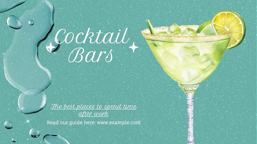 Cocktail bar blog banner template, editable text