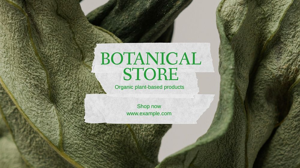 Botanical store blog banner template, editable text