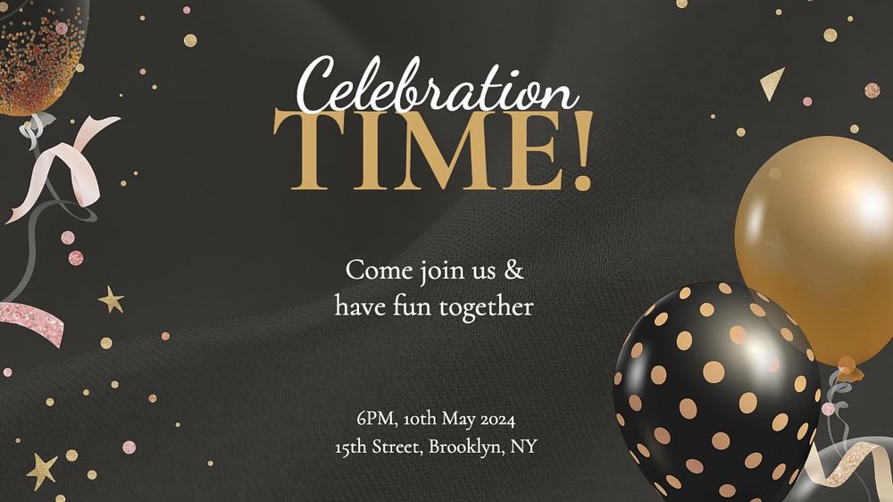 Celebration time blog banner template, editable text