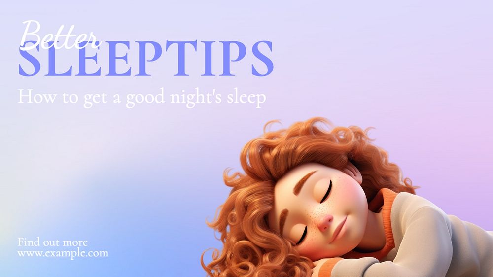 Better sleep tips blog banner template, editable text