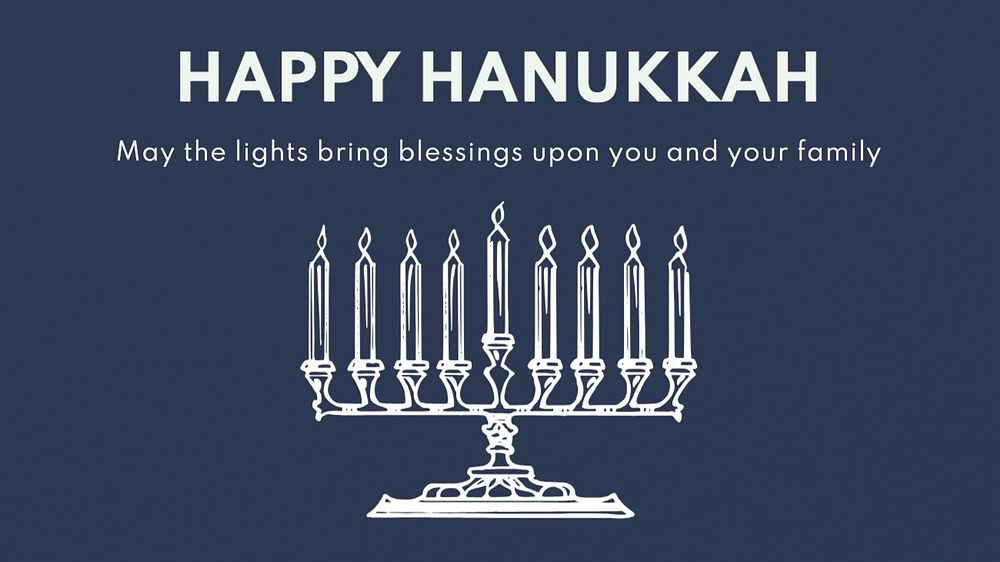 Happy Hanukkah blog banner template, editable text