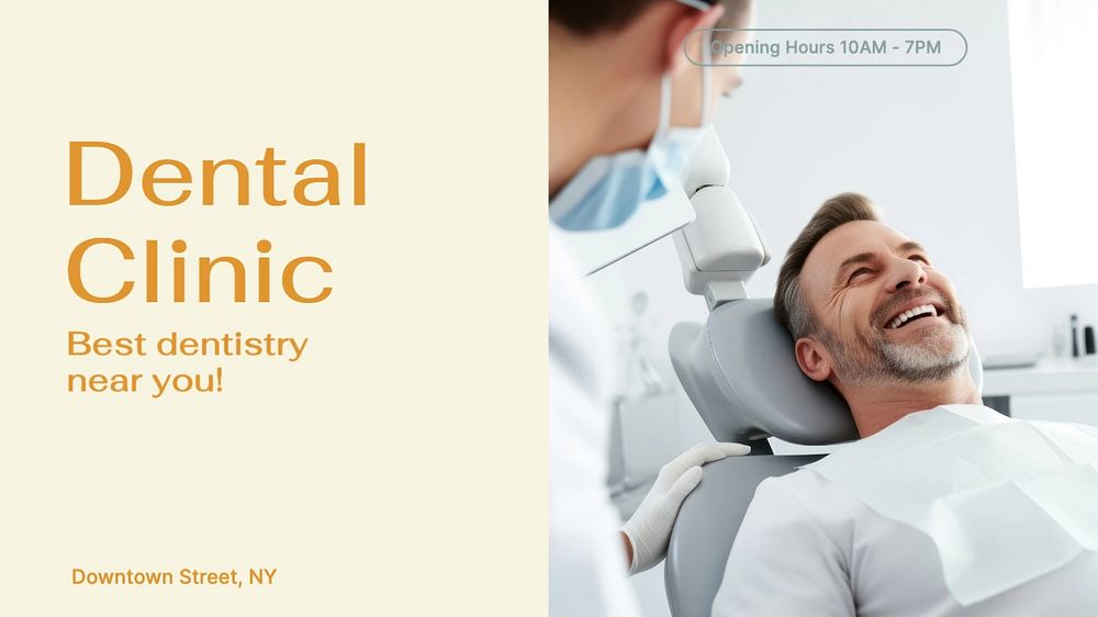 Dental clinic blog banner template, editable text