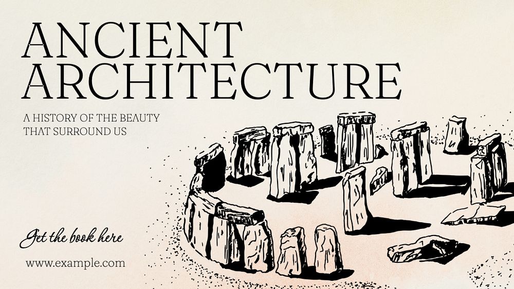 Ancient architecture blog banner template, editable text