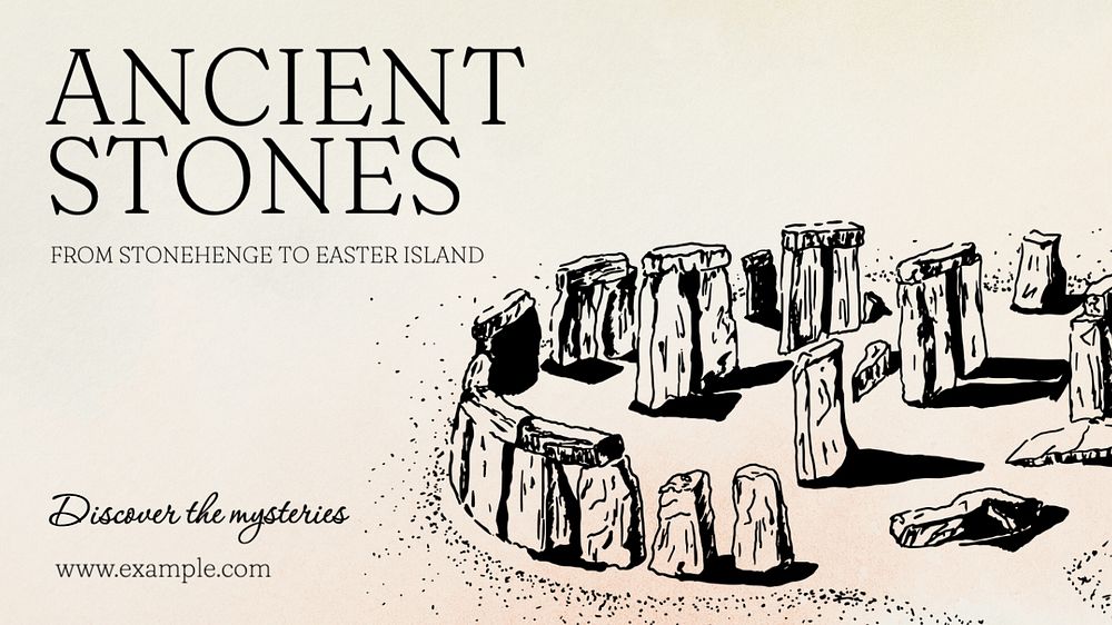 Ancient rock formations blog banner template, editable text