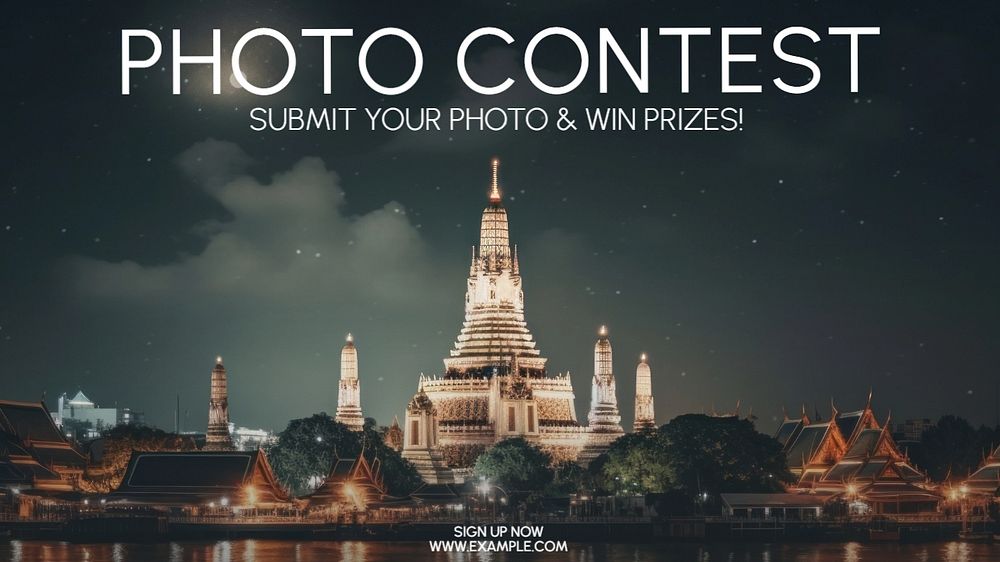 Photo contest blog banner template, editable text