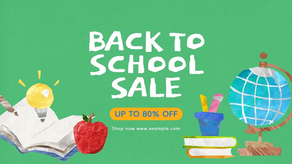 Back to school sale blog banner template, editable text