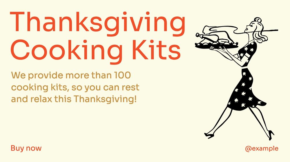 Thanksgiving cooking kits blog banner template, editable text