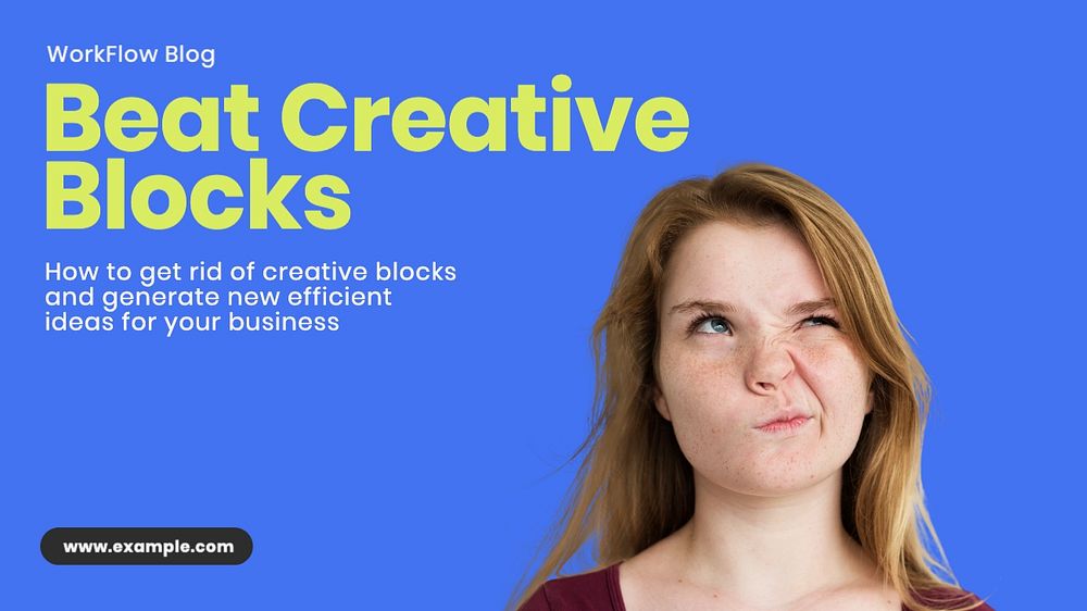 Creative blocks blog banner template, editable text