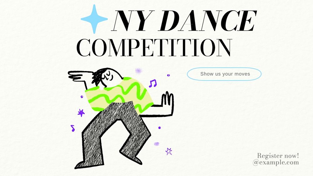 Dance competition blog banner template, editable text