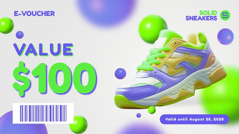 E-voucher template, editable design