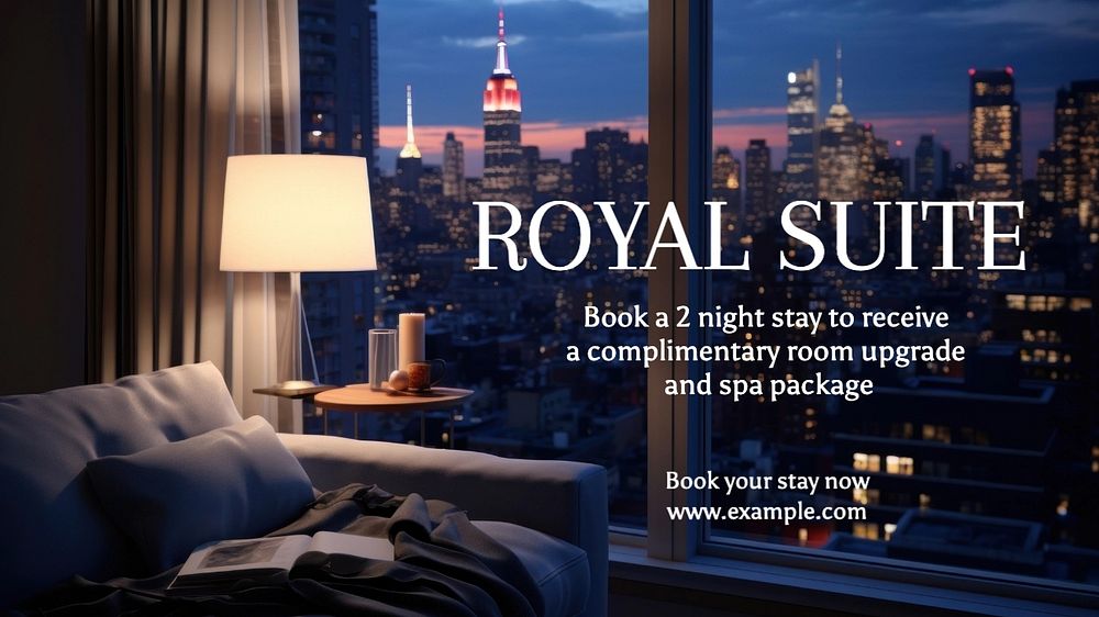 Royal suite blog banner template, editable text