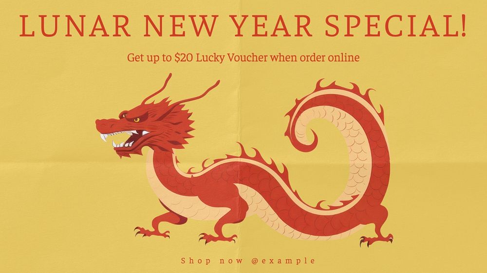 New Year special blog banner template, editable text