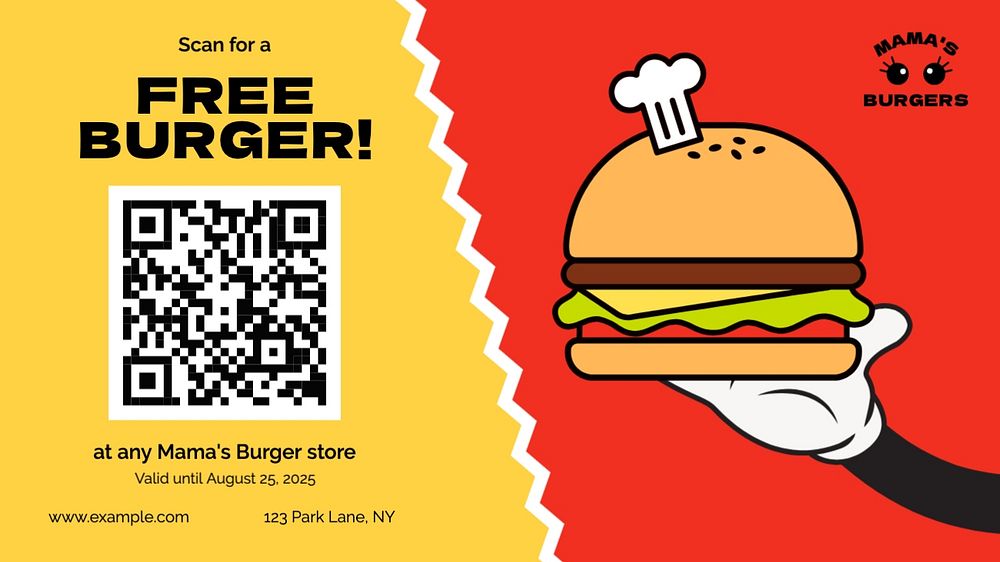 Burger voucher template, editable design