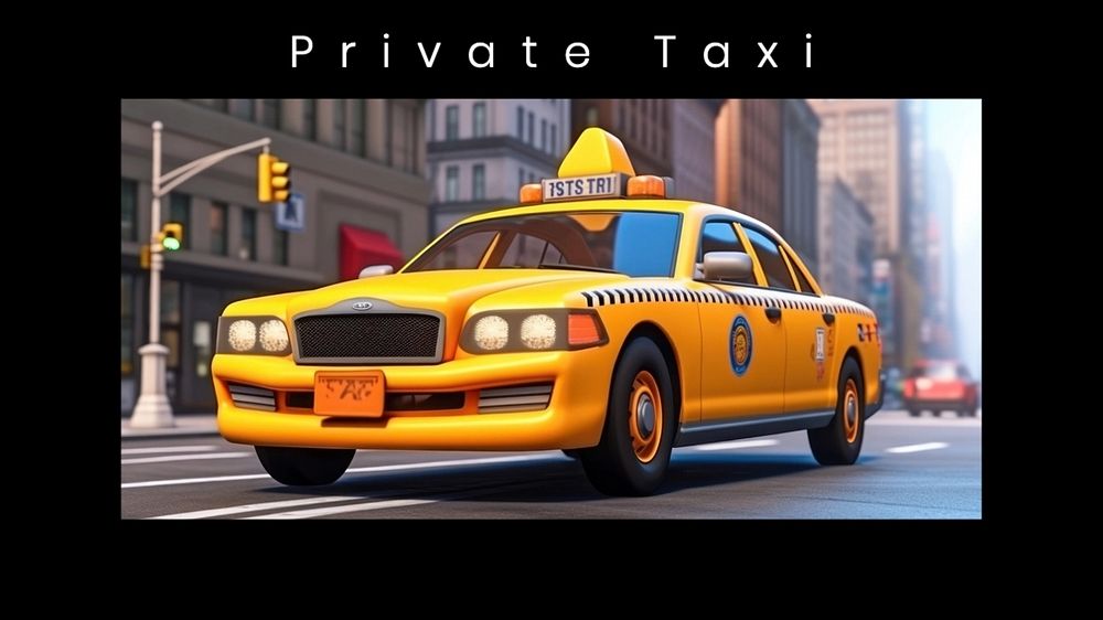 Private taxi blog banner template, editable text