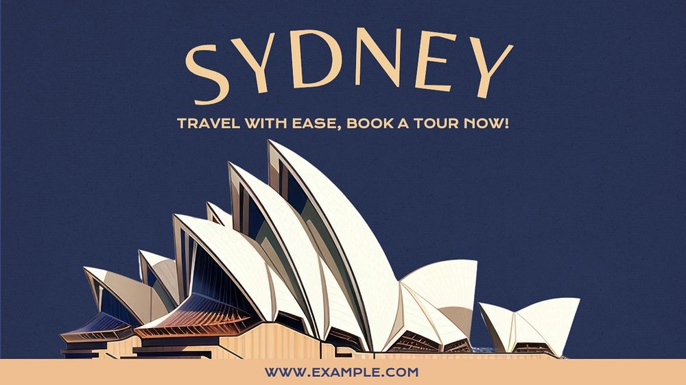 Sydney travel blog banner template, editable text