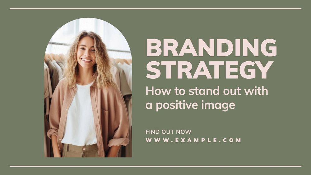 Branding strategy blog banner template, editable text