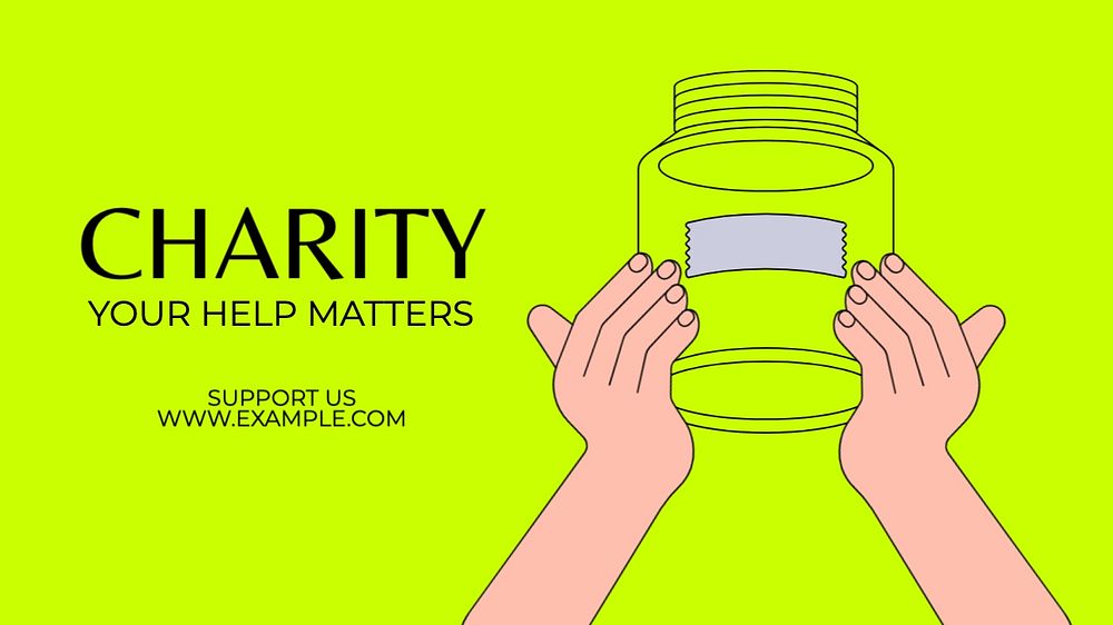 Charity blog banner template, editable text