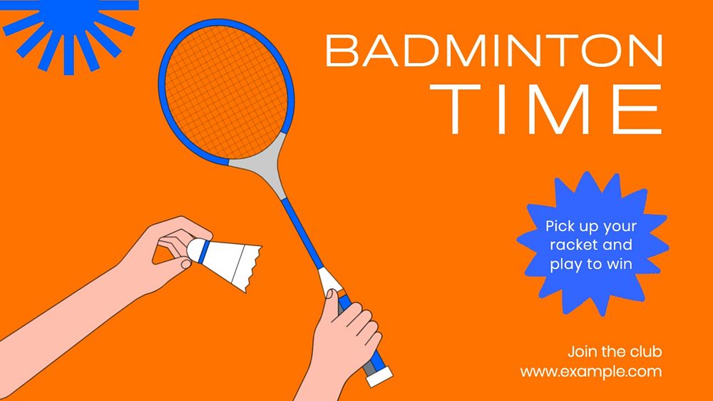 Badminton during Ramadan blog banner template, editable text