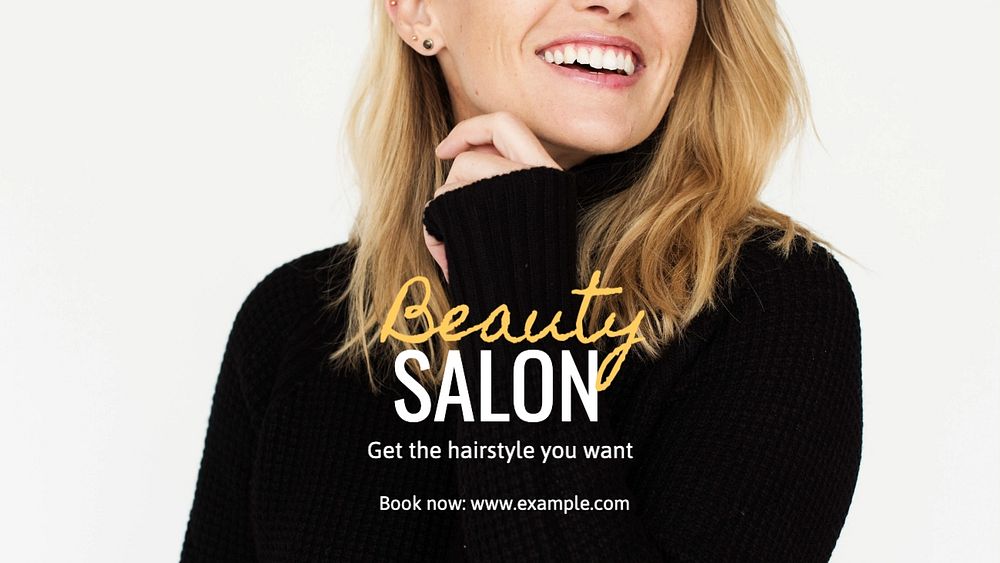 Beauty salon blog banner template, editable text