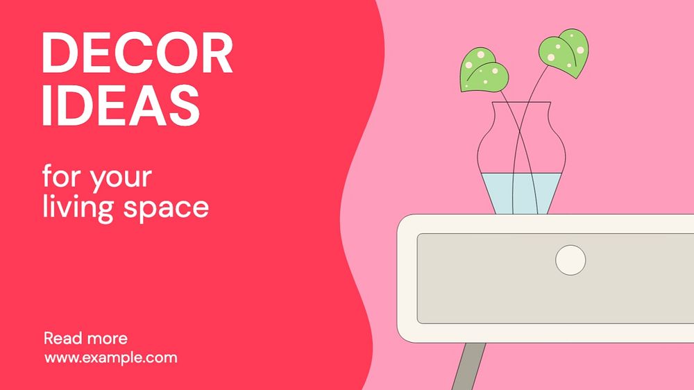 Decor ideas blog banner template, editable text