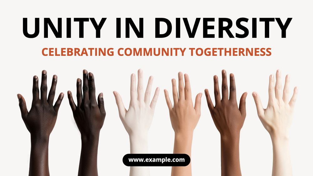 Unity in diversity blog banner template, editable text