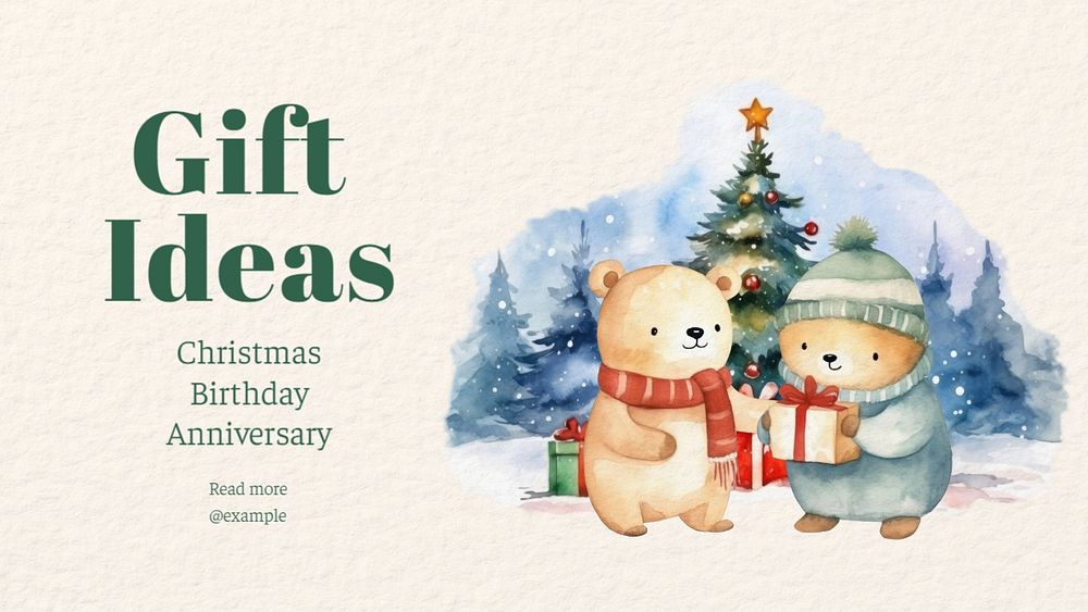 Gift ideas blog banner template, editable text