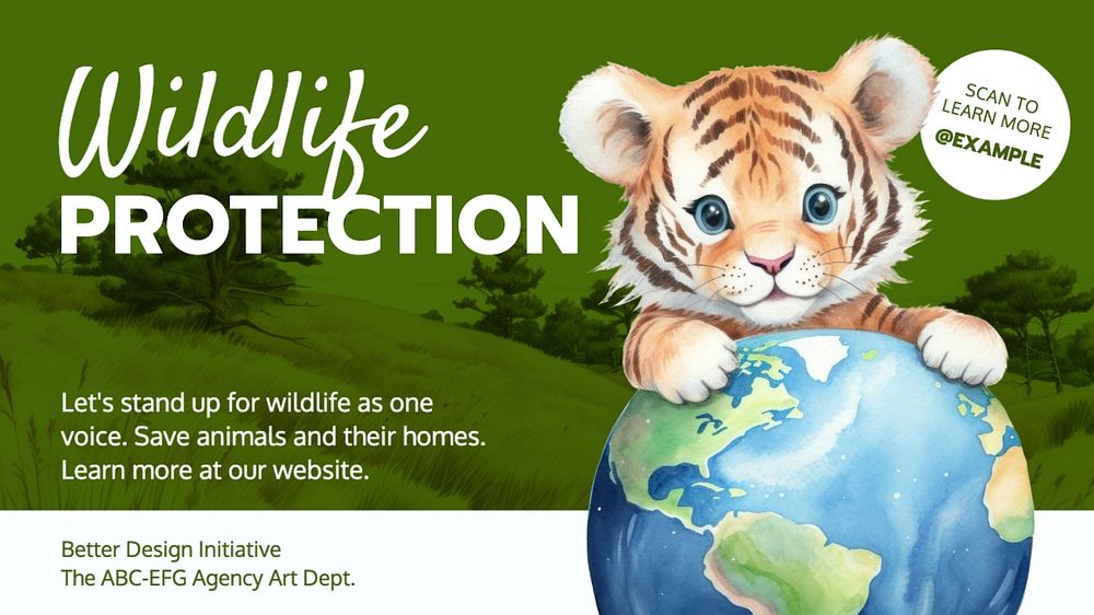 Wildlife blog banner template, editable text