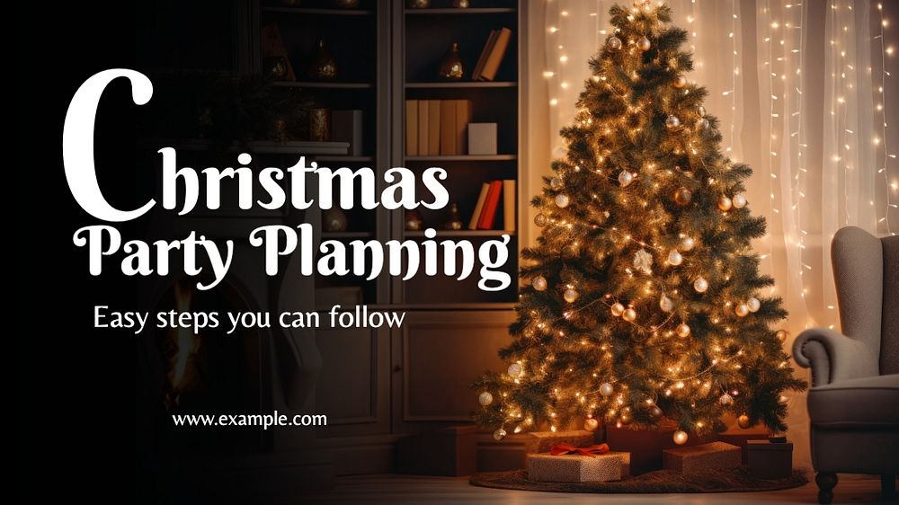 Christmas party planning blog banner template, editable text